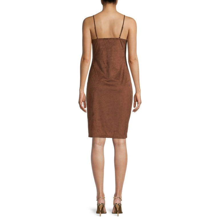 No Boundaries Juniors Faux Suede Midi Dress Walmart