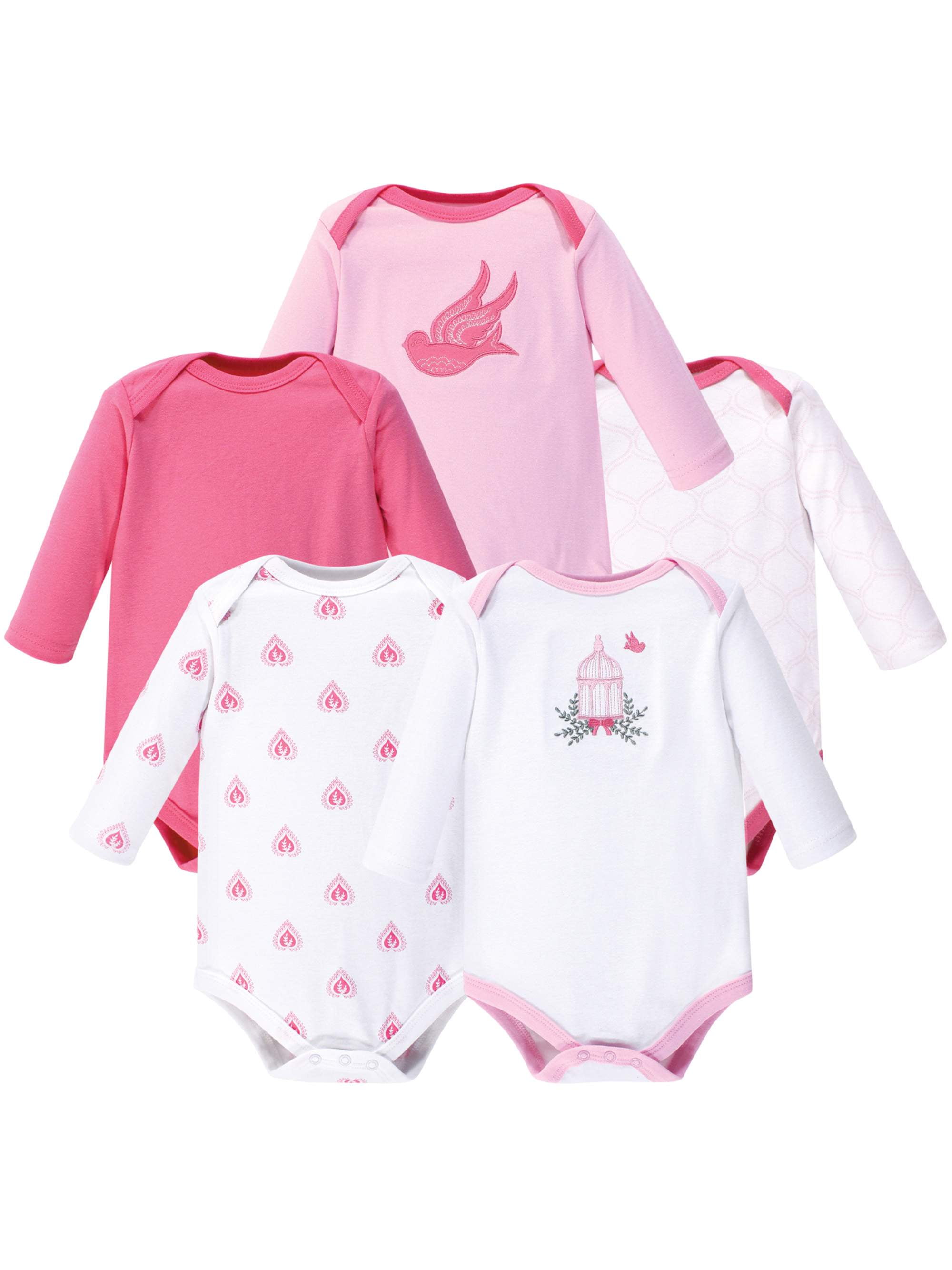 Hudson Baby Hudson Baby Girl LongSleeve Bodysuit 5pack Walmart
