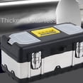 thumbnail image 3 of Large Capacity Tool Box Portable Large Hardware Storage Box Home Car Repair Tool Box 20 Inch Stainless Steel Tool Box, 3 of 6