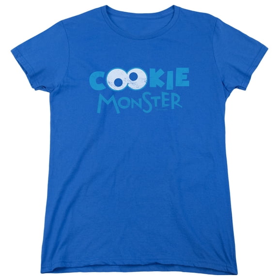 Sesame Street Cookie Eyes S/S Women's T-Shirt Royal Blue