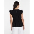 thumbnail image 4 of Time and Tru Women's Sleeveless Smocked Femme Top, Sizes XS-XXXL, 4 of 6