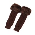 thumbnail image 2 of Tittly Winter Gloves Gloves for Women Women's Long Furry Gloves Knitted Warm Fingerless Arm Sleeves Knit Gloves Warm Gloves Coffee One Size, 2 of 5