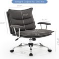 422 Soft Linen Office Chair with Padded Armrests Premium Double Cushion