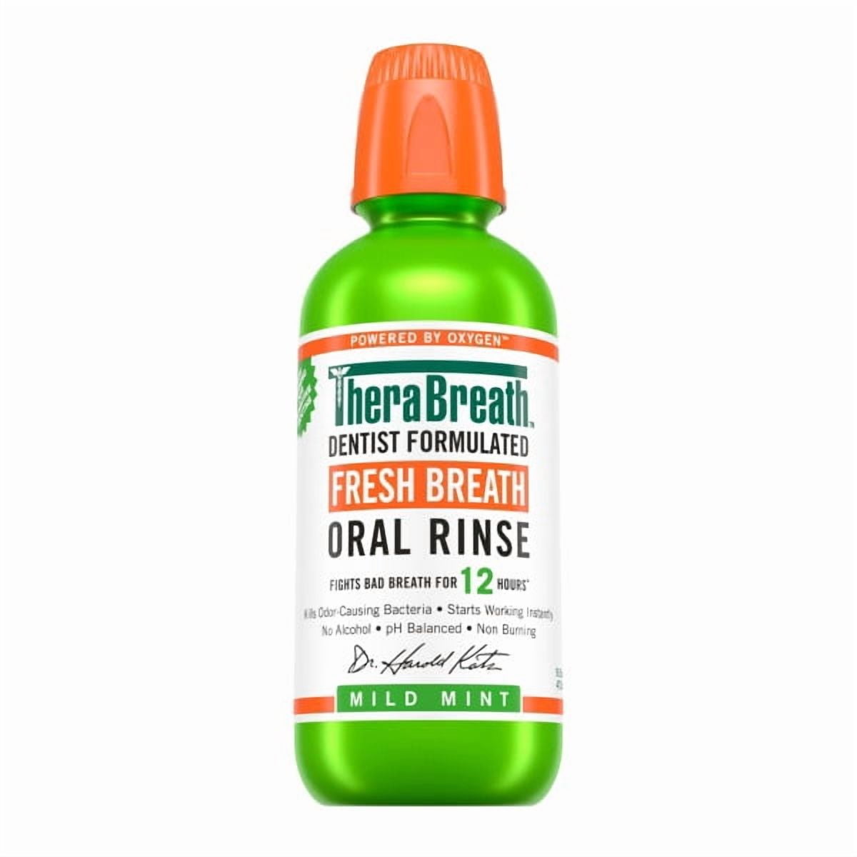 Therabreath Fresh Breath Moisturizing Alcohol-Free Mouthwash, Mild Mint, 16 oz