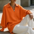 thumbnail image 7 of Fewfanhot Fall Sweaters for Women Oversized Batwing Sweaters Long Sleeve Crew Neck Knit Asymmetrical Pullover Tops, 7 of 7