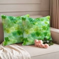 thumbnail image 2 of St. Patrick's Day Outdoor Waterproof Pillow Covers, Farmhouse Spring Watercolor Green Clovers Decorative Square Throw Pillowcase Sofa Cushion Sham for Patio/Couch/Chair, 24"x24" 2 Pack, 2 of 8