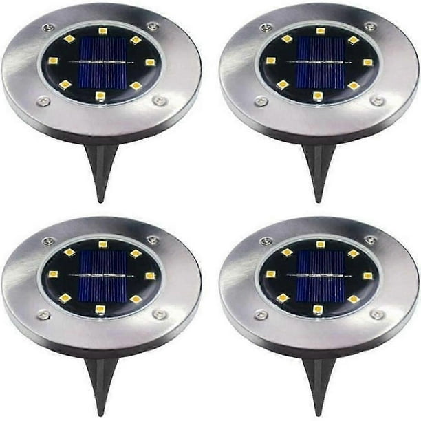4PCS(4led white light)-Solar Ground Light 8 Outdoor Waterproof IP65 Solar Path Light LED Waterproof Outdoor Lighting Projecte