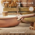 thumbnail image 4 of CAROTE 39-Pieces Ceramic Cookware Set, Nonstick Pots and Pans with Floral Detachable Handles, Induction Compatible, Diswasher Safe, Brown, 4 of 9