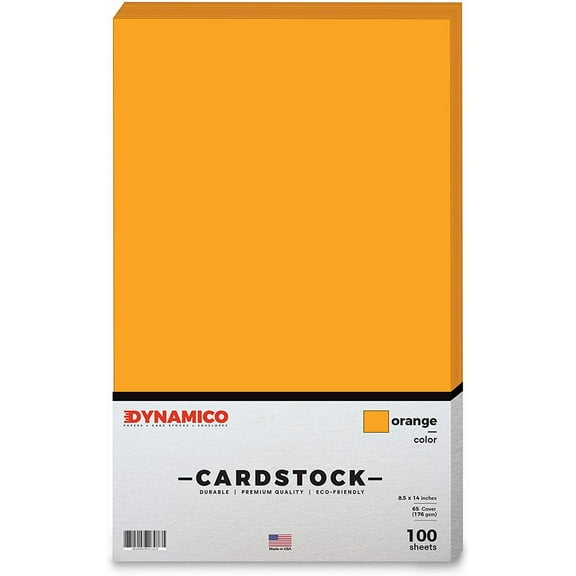Orange 8.5 x 14" Cardstock Paper - Legal/Menu Size - for Cards, Invitations, Brochure, Award, Menus, and Stationery Printing | Medium weight 65 LB (175 gsm) Cover Card Stock | 100 Sheets Per Pack