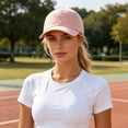 thumbnail image 2 of XIAOCHA Women's Bow Embroidered Dad Hat Breathable Outdoor Sun Protection Baseball Cap for City Strolls Trucker Hat,Pink, 2 of 7