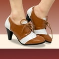 thumbnail image 5 of Chase & Chloe Women's Vintage-Inspired Lace-Up Oxford Pumps with Wingtip Design and Mid-Heel, 5 of 5