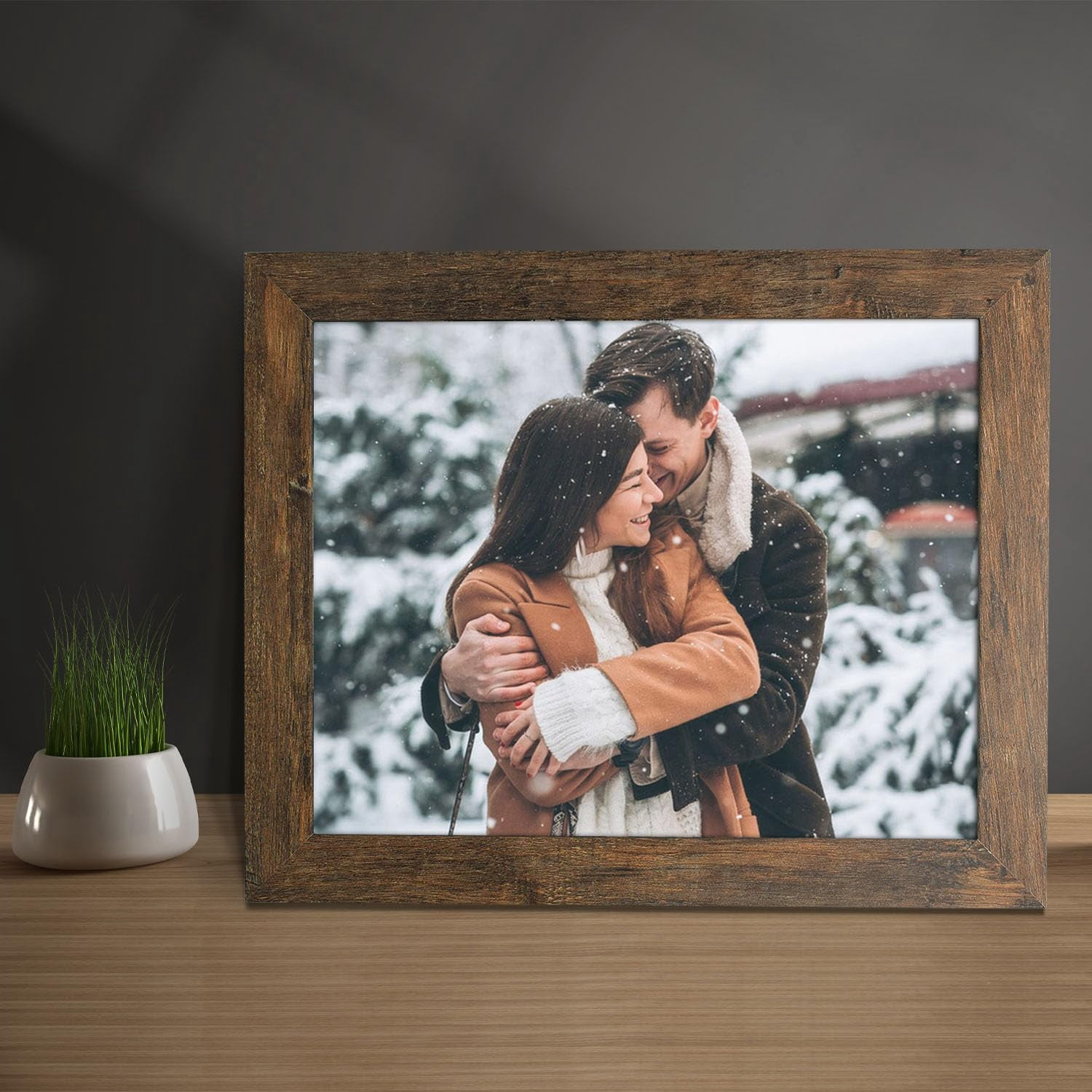 Golden State Art 11 x 14 Rustic Picture Frames, Gallery Wall Frames Set, Brown, Pack of 10