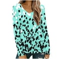 thumbnail image 2 of Craaazy Long Sleeve Shirts for Women Trendy Printed V Neck Long Sleeve Pullover Tops Flower Graphic Striped Shirt Gifts, 2 of 5