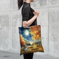 thumbnail image 4 of Hello Fall Miniature American Shepherd Enjoys Warm Campfire Autumn Night All Over Print 3D Canvas Tote Bag MAS Dog Lover Gifts Reusable Handbag - 01008, 4 of 5