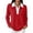 Red, variant on Vxararl Women's Waffle Polos Golf Shirts Fashion Fall Clothes Trendy 2026 Long Sleeve Tops Dressy Fitted Button Shirts Color Block Lightweight Waffle Knit Fabric Dark Green L