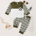 thumbnail image 2 of HCNTES Toddler Boy Winter Clothes Toddler Baby Boy Clothes 6M 12M 18M 24M 1T 2T 3T Fall Winter Outfits Patchwork Color Long Sleeve Pullover + Elastic Waist Joggers Sets Baby Winter Clothes, 2 of 6