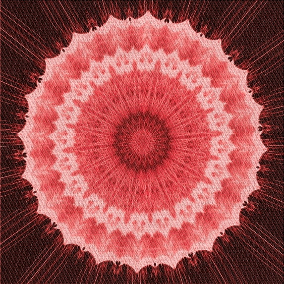 Ahgly Company Indoor Square Patterned Cranberry Red Area Rugs, 6' Square