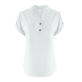 thumbnail image 4 of Seductiva Women's Classic-Fit Short Sleeve Women's Fashion Casual V Neck Button Women Short Sleeve Top Dressy Fashion Trendy Clothes 2025 Lightweight Soft, 4 of 6