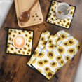 thumbnail image 5 of White Sunflower Kitchen Oven Mitt and Pot Holder Sets 4 Pcs for Baking, Cooking and Grilling, Heat Resistant Up To 392 °F, 5 of 7
