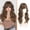 Blonde Mixed Brown, variant on Pink Wigs with Bangs - 20 Inch Long Soft Wavy Natural Looking Synthetic Heat Resistant Hair Wig for Women Daily Party