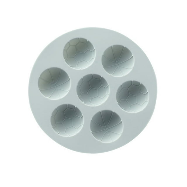Molde de silicona para fútbol de 7 copas, 15,6 x 2,1 cm, -40 ~ 230 ℃, para pasteles, chocolate, gelatina, hielo, jabón y repostería