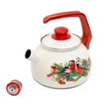 thumbnail image 4 of METALAC Bullfinch Enamel Whistling Kettle with Ergonomic Handle 2.7 Qt (2.5 L) Stovetop Kettle Vintage Tea Pot for Stove Top Enamelware Kitchen Teapot, Red, 4 of 4