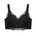 thumbnail image 2 of Ashirexll Bras for Women Ladies Comfortable Breathable No Steel Ring Sexy Lace Gathering Adjustment Lift Bra Woman Underwear Womens Bras Sports Bra Black 36BC-80BC, 2 of 8