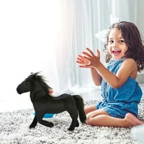 Handmade Simulated Horse Doll Plush Toy - 32x26cm Lifelike Plateau Horse with Flower Decor, Perfect Sch00l Season Gift for Klds, Durable Craftsmanship, Cute Companion Stuffed Animal