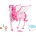 thumbnail image 1 of Barbie Doll Toys, Pegasus Pink Winged Horse Toy with 10 Accessories Including Puppy & Barrettes, Inspired A Touch of Magic, 1 of 5