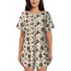 thumbnail image 1 of Balery Insects A Conjunto de Pijama para Mujer con Estampado, Dos Piezas de Manga Corta y Shorts, Ropa de Dormir Suave con Cuello Redondo y Bolsillos-Medium, 1 of 6