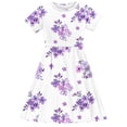 thumbnail image 4 of Hrsba Kids Summer Dress,Casual Dress for Girls,Toddler Kids Girls Print Short Sleeve Stretchy Dress A Line Dress, 4 of 5