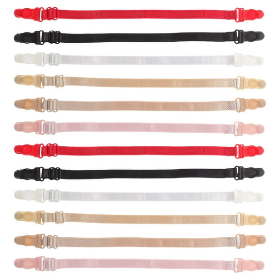 HEMOTON 12pcs Adjustable Non- Bra Strap Holders Elastic Comfortable Shoulder Straps Fashionable Bra Accessories for Everyday Use