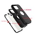 thumbnail image 3 of EBIZCITY iPhone13 / iPhone 13 Pro Max Case , Phone Case for Apple iPhone 13 6.1 inches, Shockproof Heavy Duty Armor Plastic & Rubber Rugged Bumper 3-in-1 Case Cover -Black, 3 of 6