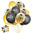 thumbnail image 1 of Globos de fiesta para 50 cumpleaños de Jonhamwelbor, color dorado y negro, 15 unidades, 1 of 6