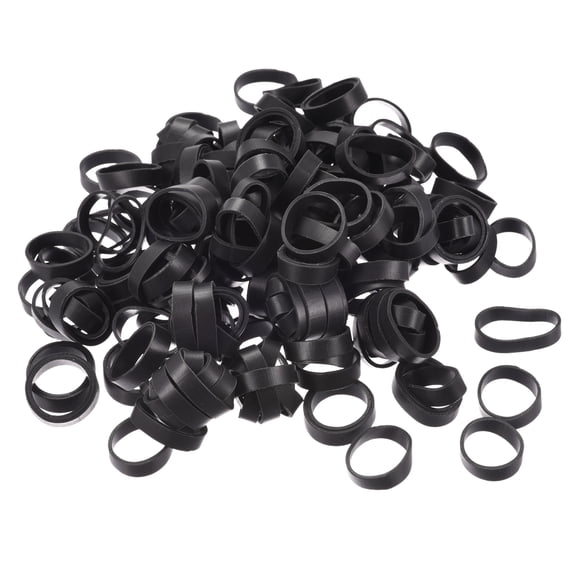 Unique Bargains Rubber Band Loop Stretchable Rubber Elastic Band Black 0.7inch Dia for Home Office, Pack of 600