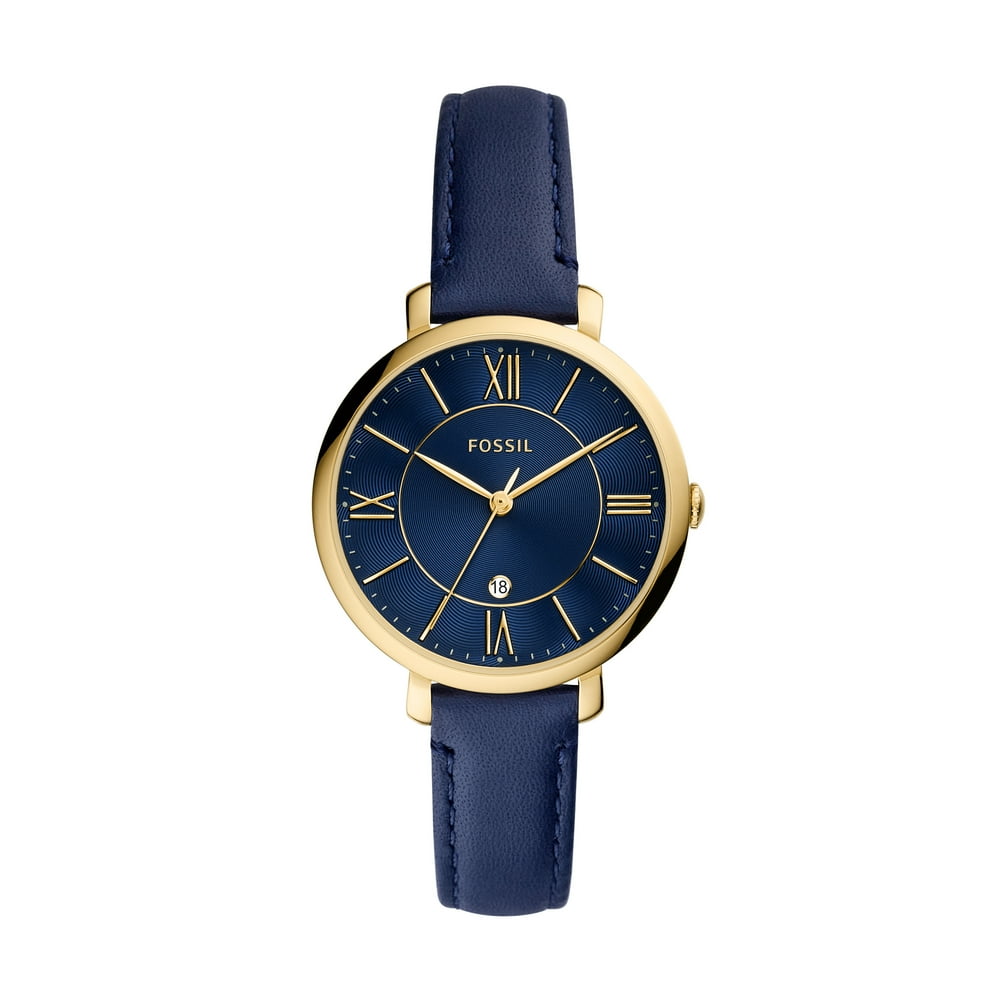 Fossil Fossil Ladies' Jacqueline ThreeHand Date Navy Leather Watch