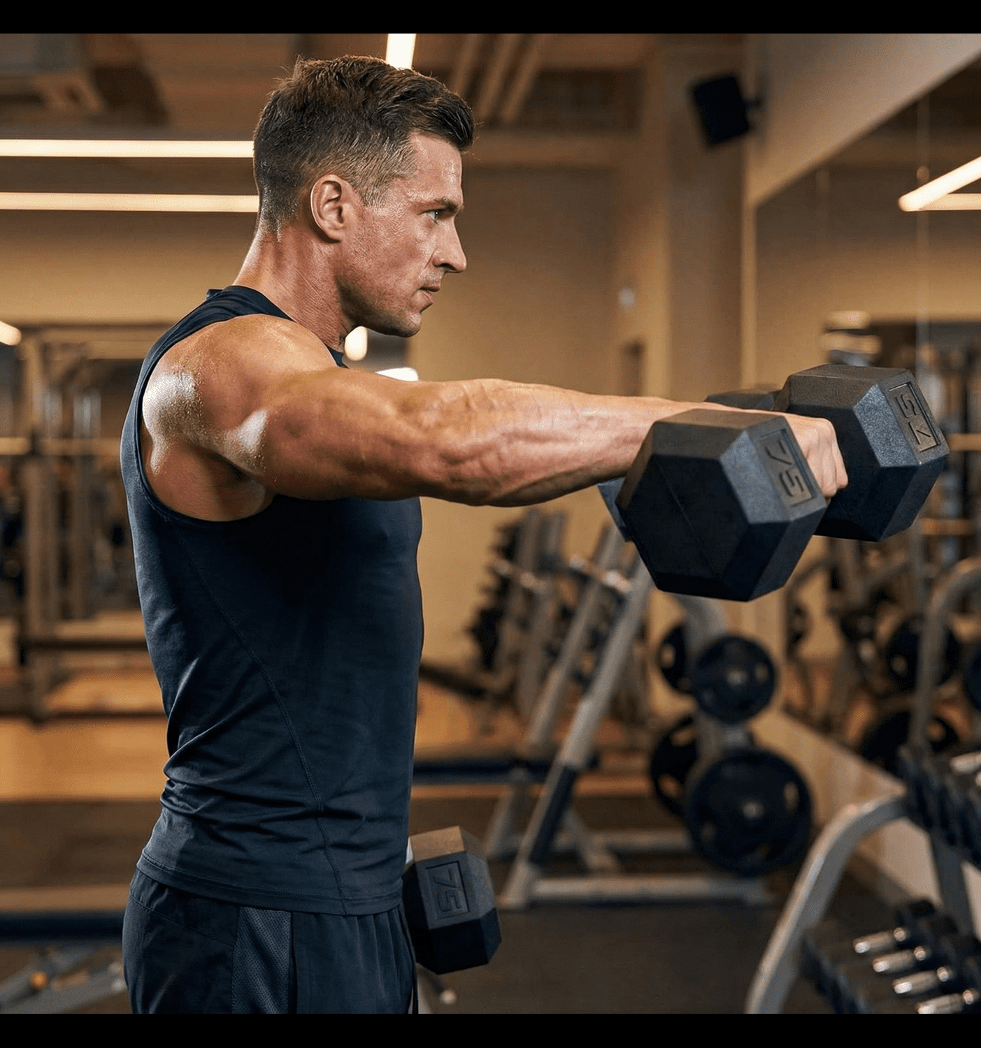 LIFERUN Rubber Grip Hex Dumbbells, 65lb, Coated Cast Iron Free Weights Dumbbell Set,Set of 2