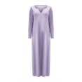 thumbnail image 4 of WTXUE Maxi Dresses, A-Line Long Sleeve Vestidos Casuales Para Mujer V-Neck, Women Casual Loose Dress Boho Long Sundress Solid Maxi Women, Purple Size S(US:4), 4 of 5