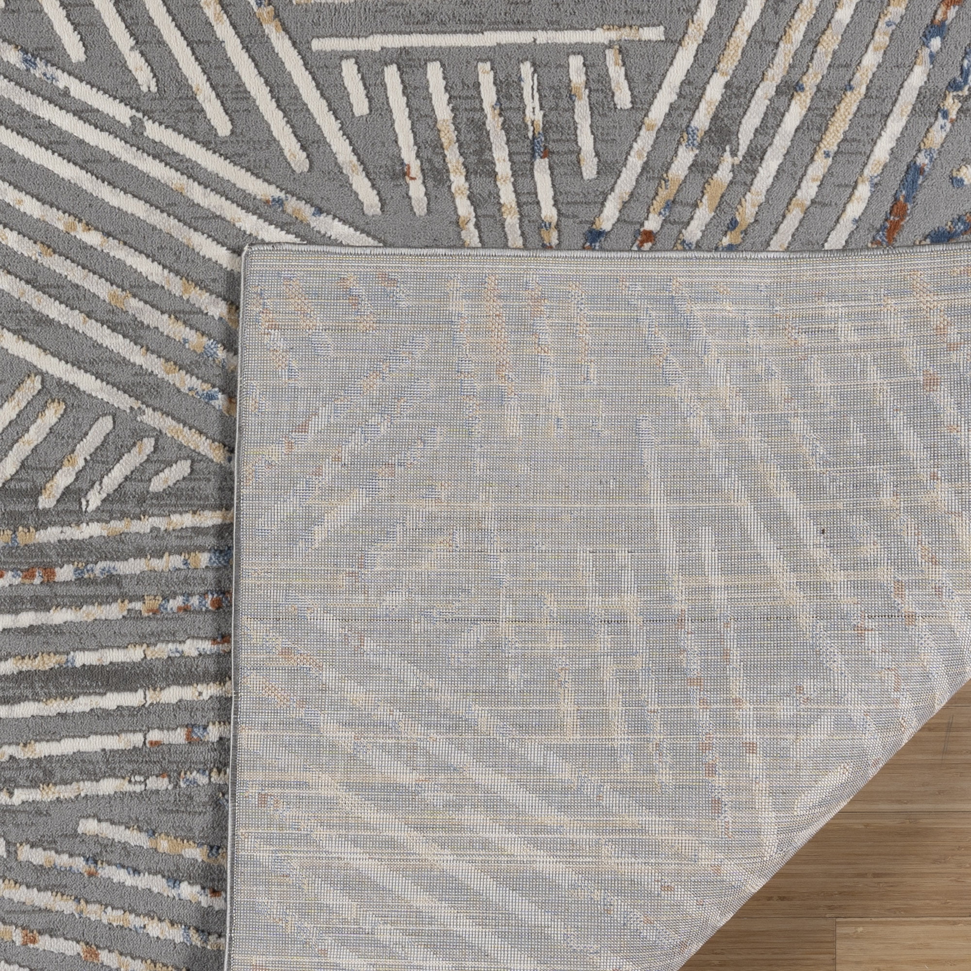 Arlo Takara Modern Abstract Gray Area Rug, 9x13