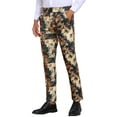 thumbnail image 5 of INSPIRE CHIC Floral Pants for Men's Pattern Trousers Straight Leg Flat Front Flower Printed Pants 36 Black, 5 of 6