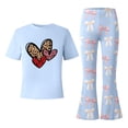 thumbnail image 4 of Tiijoy Girls Valentine's Day Outfits Bow Heart Print Short Sleeve Tee Pants Set, Sizes 9-10, 4 of 4