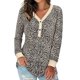 thumbnail image 1 of Camiseta de manga larga con cuello en V para mujer a la moda blusa con estampado de botones de otoño Fridja  ghj987+1346, 1 of 6