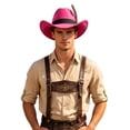 thumbnail image 4 of SRZYMJ Western Cowboy Cap for Men Women, Classic Wide Brim Fedora Cowgirl Hat, 4 of 4