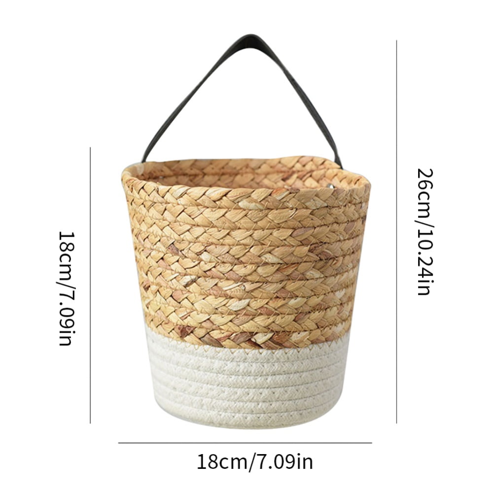 2PCS Wall Hanging Rope Basket Small Woven Baskets Hanging Storage Rope  Basket Cotton Rope Basket Storage Bins for Home Décor, Baby Nursery