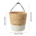 thumbnail image 2 of Woven Flower Basket Straw Weaving Basket Plant Flower Pots Cover Garden Plant Containers Wicker Rattan Vase Storage Bins Box Container Sundries Organizer, 2 of 7