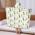 thumbnail image 5 of Dinosaur with Rrrr Pattern Hooded Bath Towel，50"x30" for Ages 3 To 12 Kids, Quick Dry Lightweight Soft Microfiber Hood Beach Towel Cover Up for Kids, 5 of 7