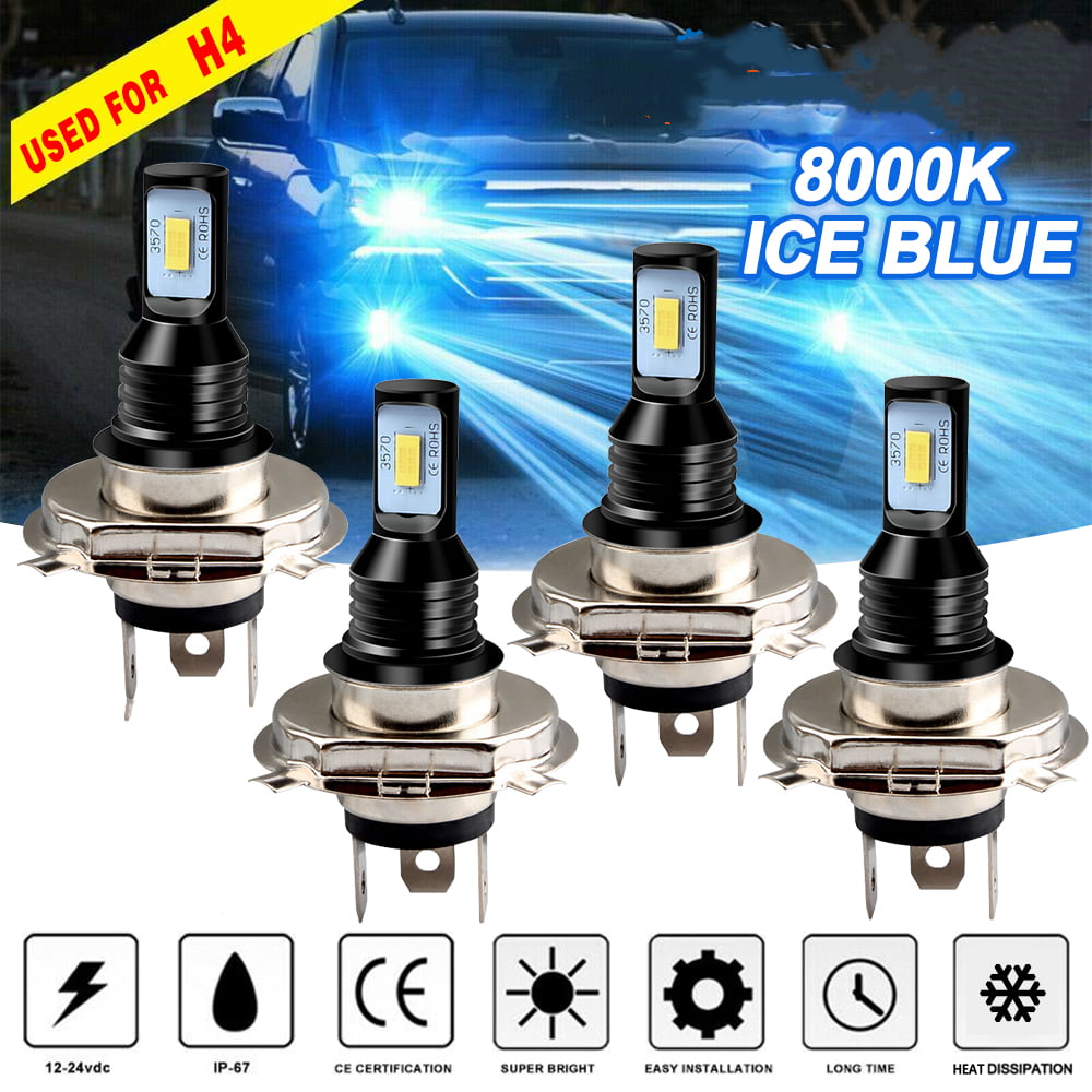 For Motorcycle H4 8000K LED High/Lo Beam Front Light Bulb Super Bright Headlight