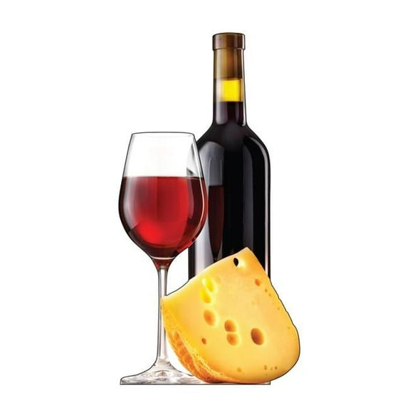 75 x 38 in. Cheese and Wine Cardboard Cutout
