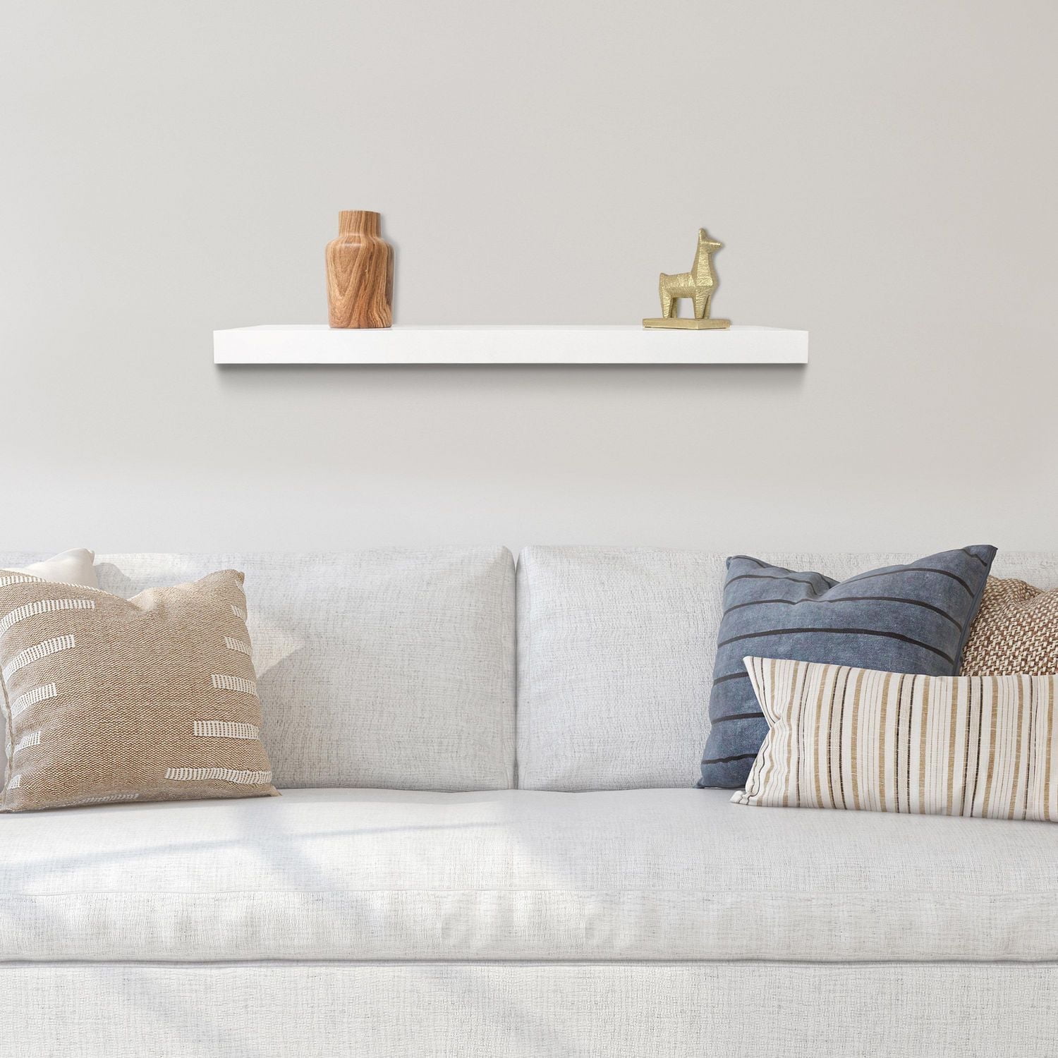 Hometrends 35 inch White Floating Shelf, 35" White Floating Shelf