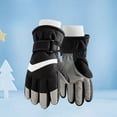 thumbnail image 2 of HCNTES Children Boys Girls Kids Ski Gloves Winter Snow Gloves Waterproof Winter Warm Glove for Kids Snowboarding Sledding(Q-Black,4-6 Years), 2 of 9
